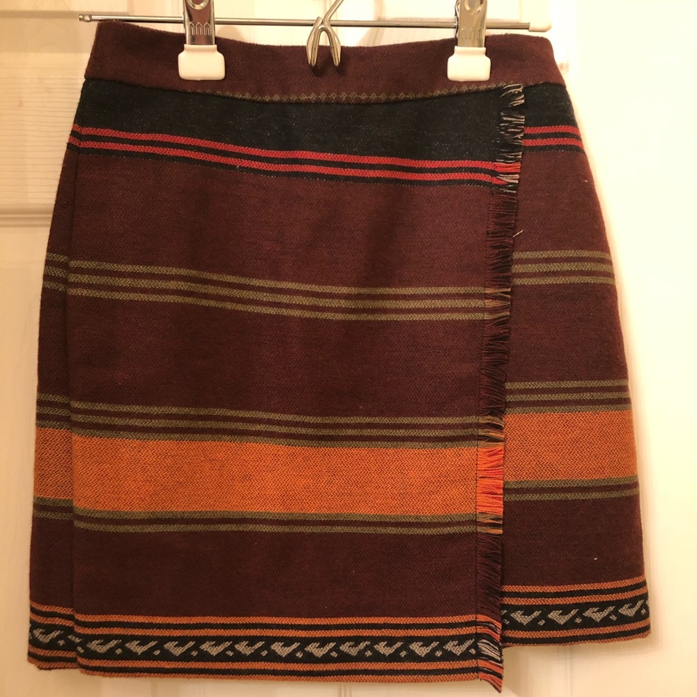 NWT Loft Printed Faux Wrap Skirt